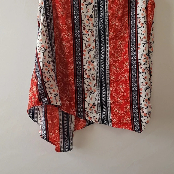 Cato Est. 1946 Sleeveless Blouse Handkerchief Hem sz Large Vintage Quilt Pattern - Picture 9 of 15